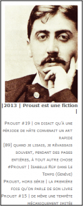 Doc. 4 – Capture d’écran du menu de droite présent dans les billets de la section « |2013| Proust est une fiction| » de Tiers Livre, le 30 novembre 2013.